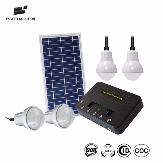 Kit di illuminazione solare da 8 Watt con 4 lampadine a LED